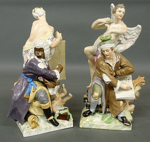 Appraisal: - Pair of th c German porcelain figural groups The