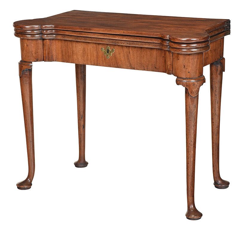 Appraisal: Queen Anne Mahogany Triple Top Card Table British th century