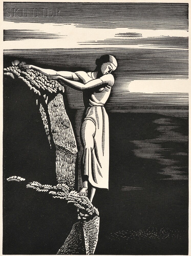 Appraisal: Rockwell Kent American - Girl on Cliff alternatively titled The