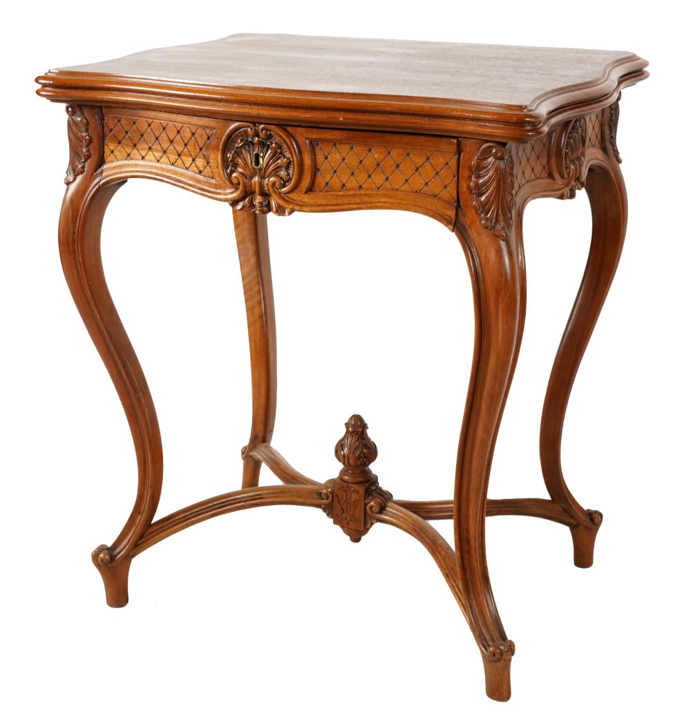 Appraisal: LOUIS XV-STYLE CARVED GAMES TABLEthe unlined hinged pivoting top over