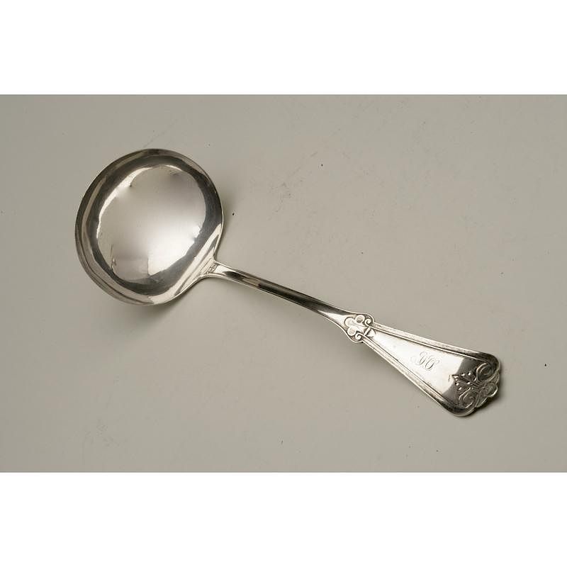 Appraisal: Schulz Fischer - Coin Silver Ladle Coin silver monogrammed ladle