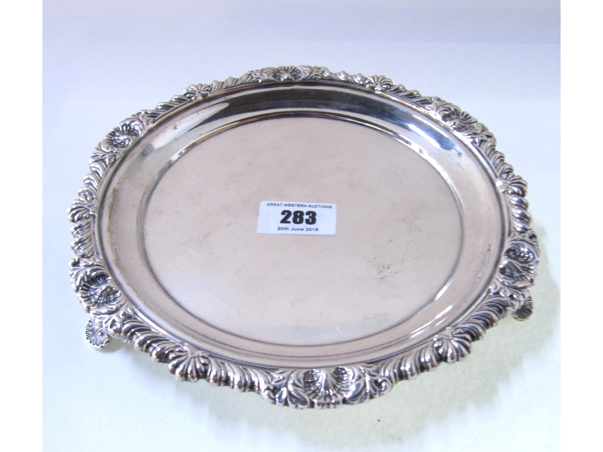 Appraisal: A silver card tray London