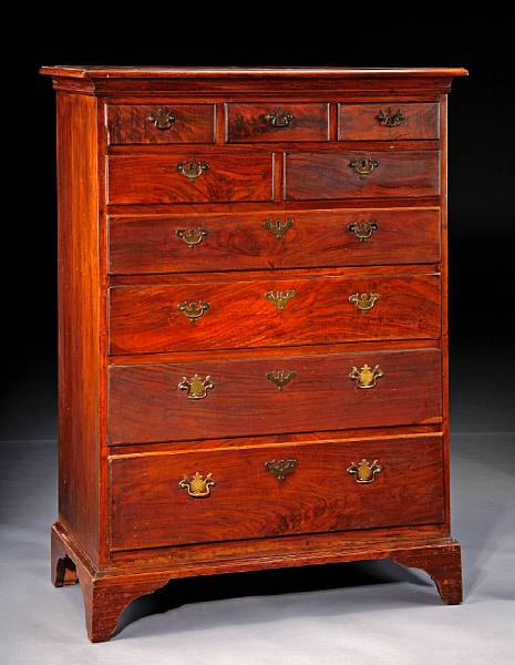 Appraisal: A Chippendale walnut high chest Pennsylvania late th century height