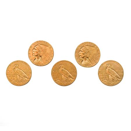 Appraisal: Indians Five Coins Estimate -