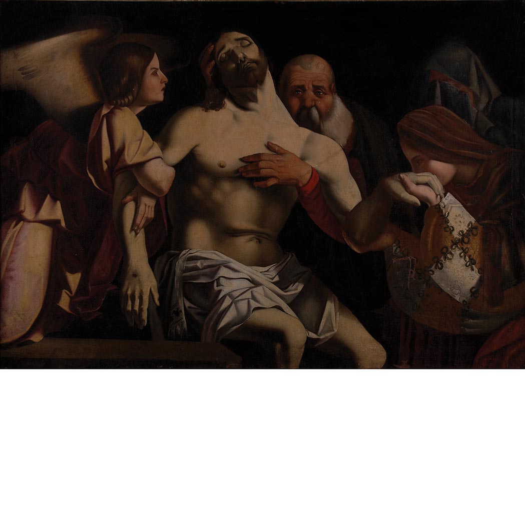 Appraisal: After Lorenzo Lotto The Lamentation Oil on canvas x inches