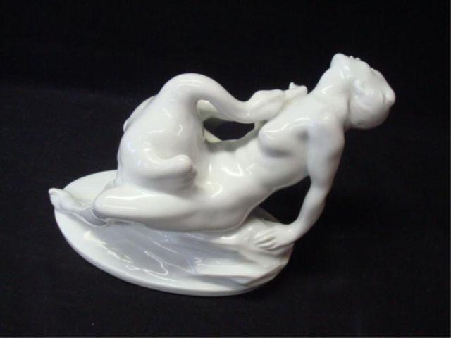 Appraisal: HEREND porcelain figure of Leda and the Swan from the