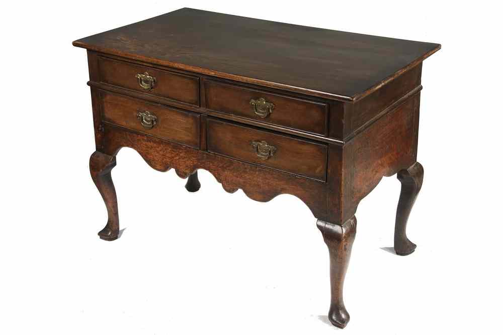 Appraisal: QUEEN ANNE LOWBOY - English Oak Period Queen Anne Lowboy