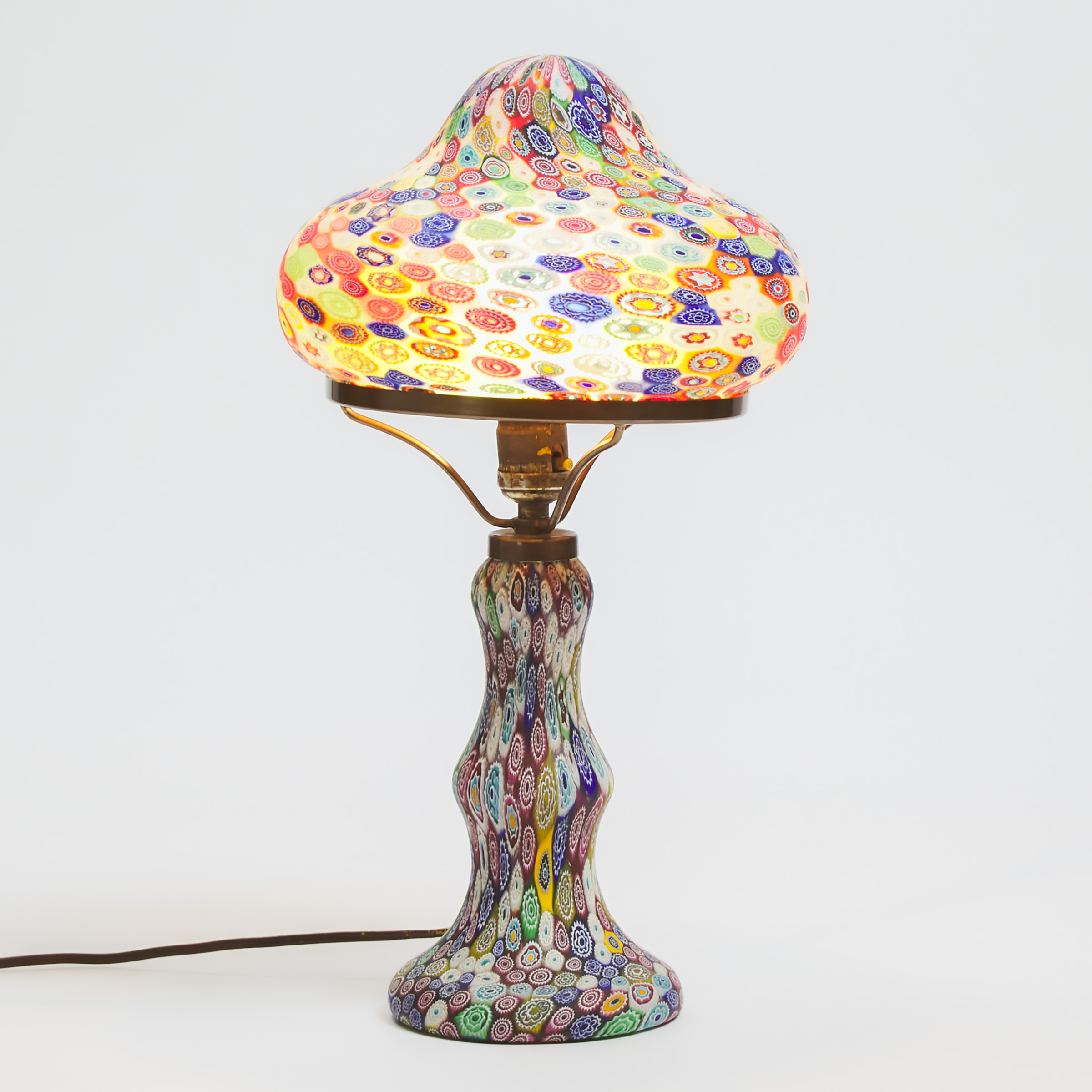 Appraisal: Murano Millefiori Glass Table Lamp mid th century height in