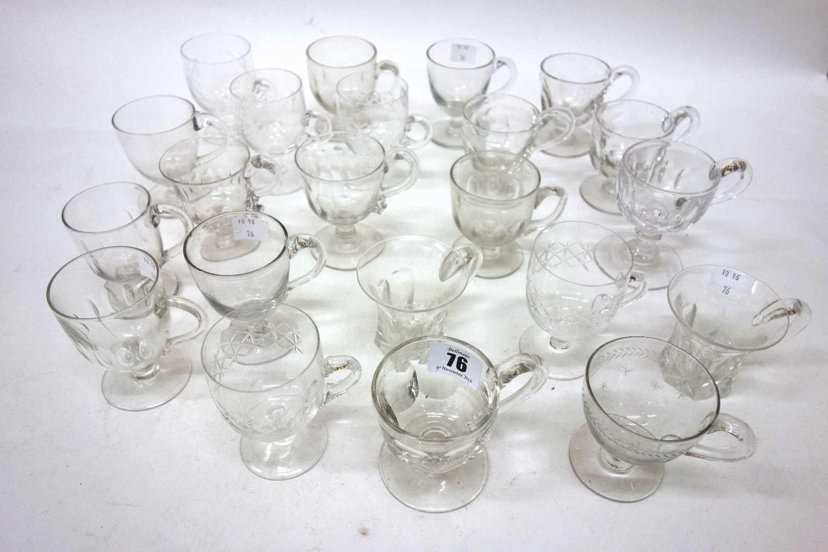 Appraisal: A collection of twenty two glass custard cups th th