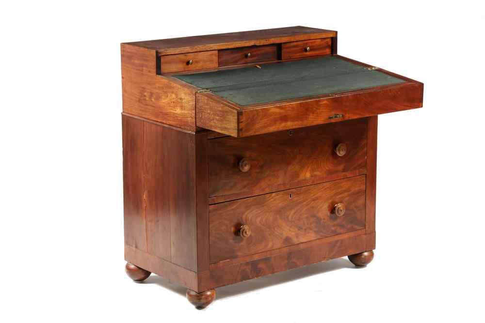 Appraisal: TH C SEA CAPTAIN'S DESK - Two-Part Sea Captain's Chest