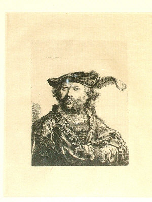 Appraisal: After Rembrandt Van Rijn - - 'Self-portrait with hat etching