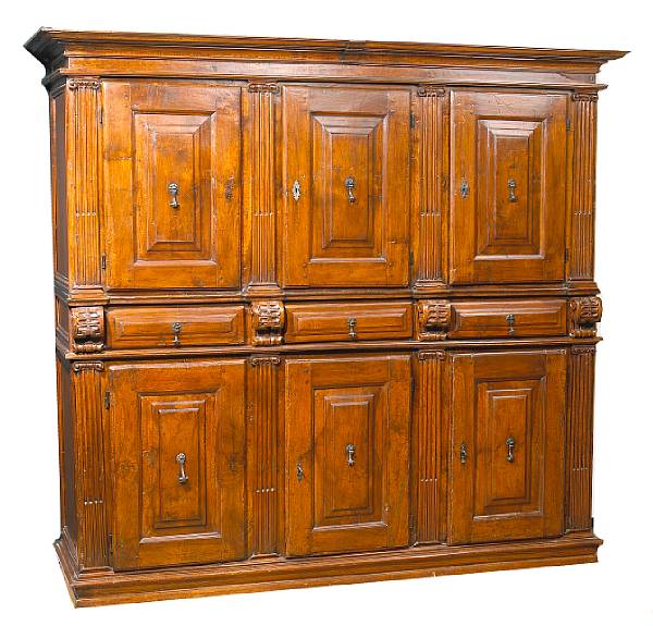 Appraisal: An Italian late Renaissance walnut credenza libreria th century and