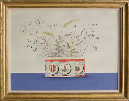 Appraisal: Mary Faulconer American b watercolor titled States tobacco signed lower