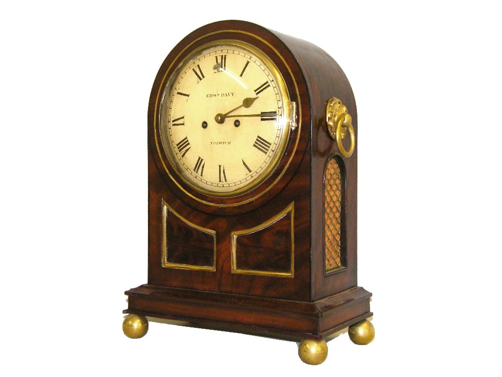 Appraisal: Mahogany double fusee bracket clock the movement striking on a