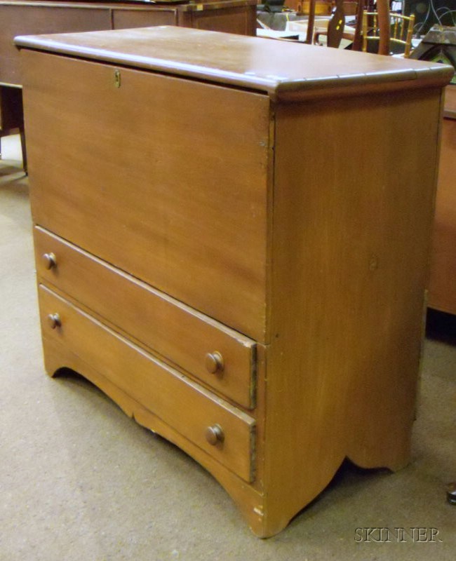 Appraisal: Stained Pine Blanket Chest Over Two Long Drawers