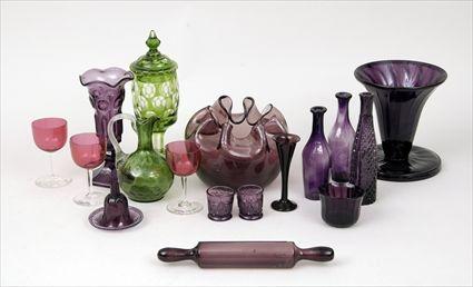 Appraisal: Eighteen Assorted American and Bohemian Glass Articles Including a Bohemian