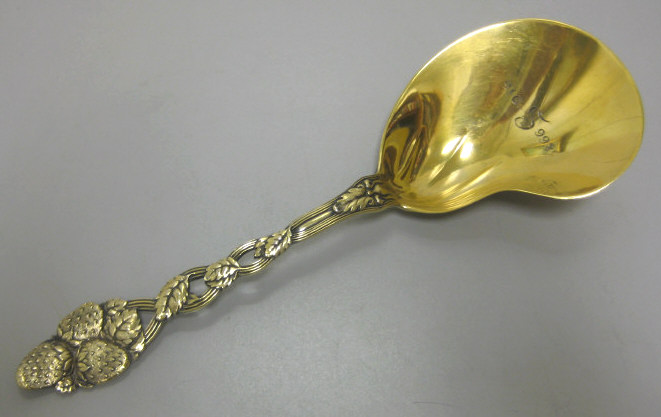 Appraisal: TIFFANY CO NEW YORK NY Gilt sterling silver berry spoon