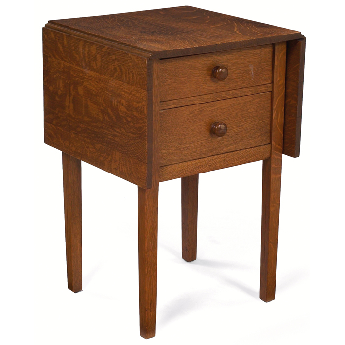 Appraisal: Gustav Stickley sewing table