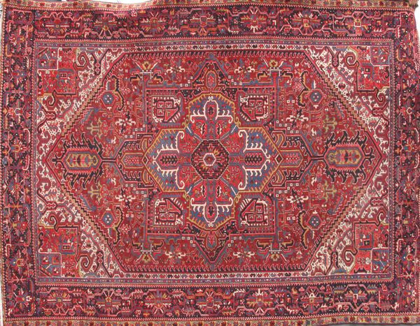 Appraisal: Antique Persian Heriz rugAntique Persian Heriz rug ' x '