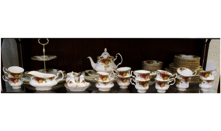 Appraisal: Royal Albert Old Country Roses Comprising Cups Saucers Side Plates