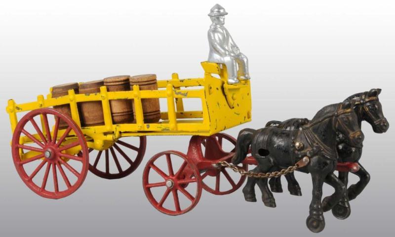 Appraisal: Cast Iron Harris Delivery Wagon Toy Description Includes one replacement