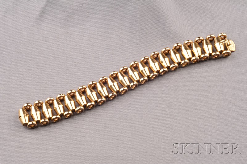 Appraisal: kt Rose Gold Bracelet Vienna composed of tapering cylindrical and