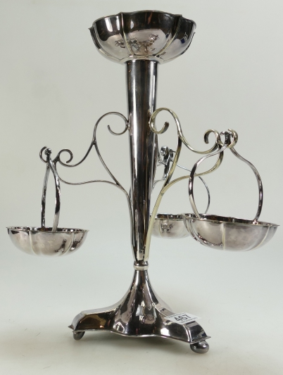 Appraisal: Silver plated branch epergne unmarked height cm