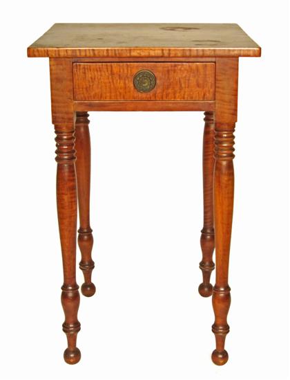 Appraisal: late Federal figured maple and cherrywood work stand early th