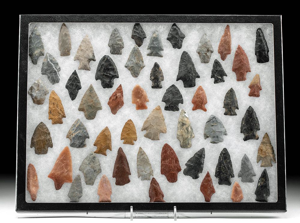 Appraisal: Native American Arrowhead Assortment Native American Early Archaic to Late