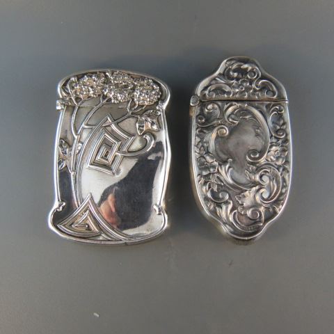 Appraisal: Sterling Silver Match Safes florals