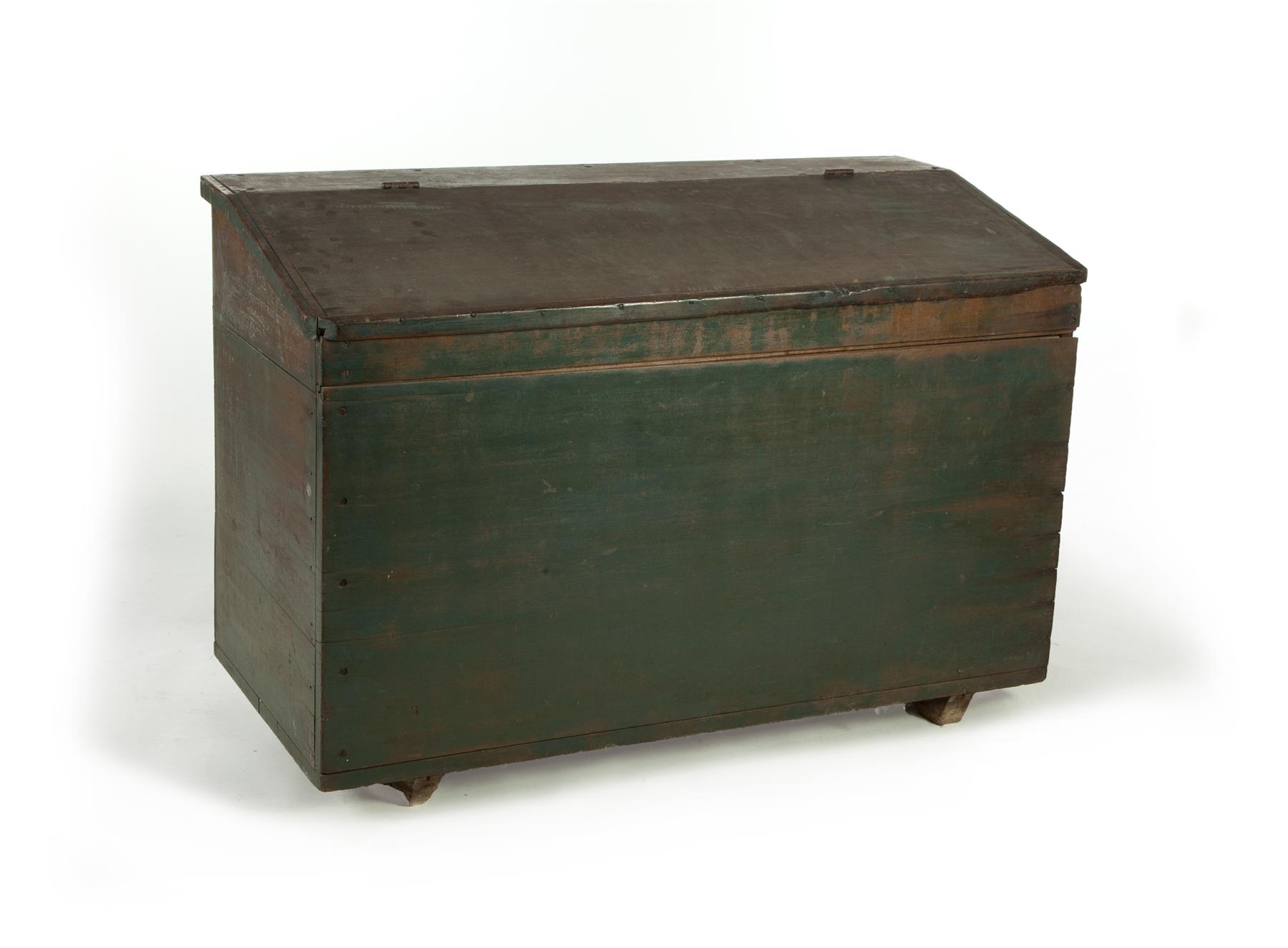 Appraisal: PAINTED SLANT LID GRAIN BIN American nd half- th century