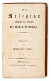 Appraisal: KANT IMMANUEL Die Religion innerhalb der blossen Vernunft xx pages