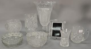 Appraisal: Eight piece group of glass and crystal to include Waterford