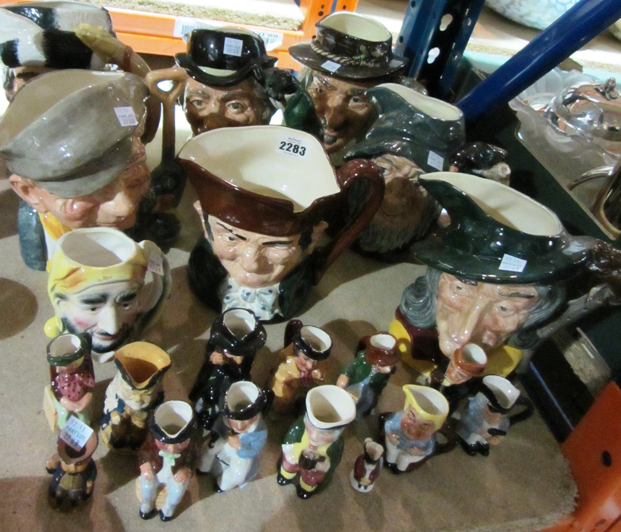 Appraisal: A quantity of Doulton character jugs including miniature jugs