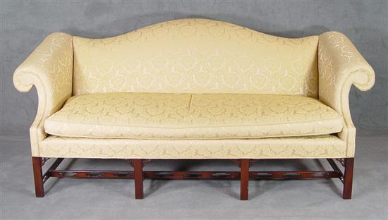 Appraisal: Camel Back Chippendale Style Sofa Late th Century By Hickory