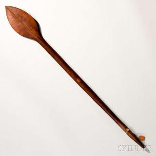 Appraisal: Solomon Islands Paddle Club with midrib on blade and conical