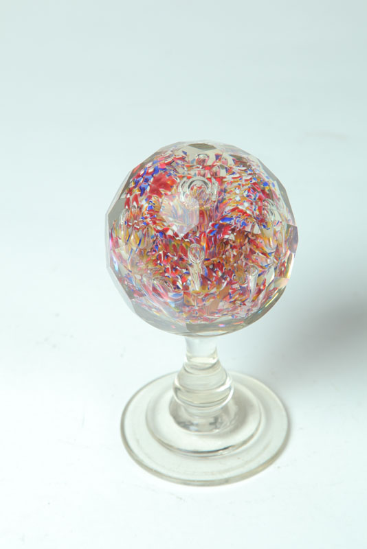 Appraisal: PAPERWEIGHT Probably European late th century Faceted ball with polychrome