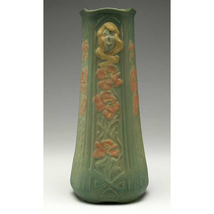 Appraisal: Good Weller Art Nouveau vase nice shape with a colorful