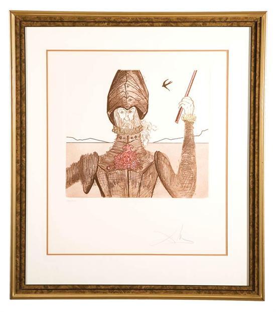 Appraisal: DON QUIXOTE-THE DREAMER BY SALVADOR DALI SPAIN - Color etching