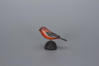 Appraisal: Miniature Scarlet Tanager A Elmer Crowell Miniature Scarlet Tanager A