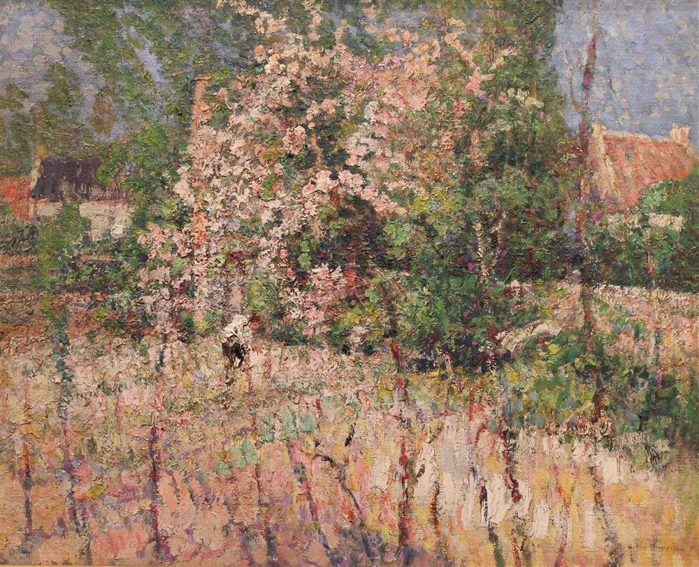 Appraisal: VICTOR CHARRETON FRENCH - FLOWERING BLOSSOM TREE Oil on canvas