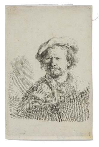 Appraisal: REMBRANDT VAN RIJN Self Portrait in a Flat Cap and