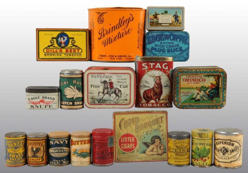 Appraisal: Lot of Tobacco Tins Description Includes ten tins for Snuff