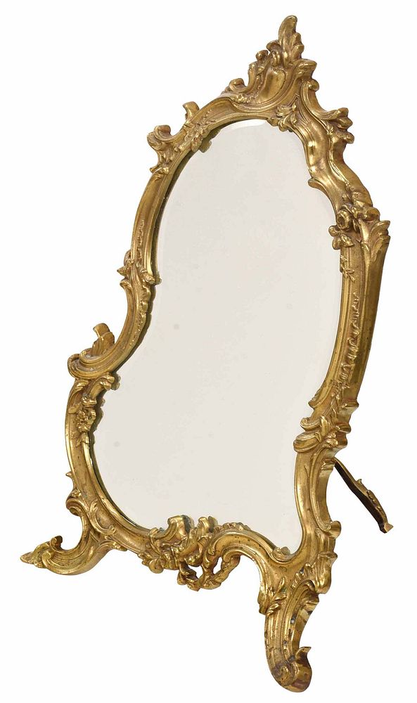 Appraisal: Victorian Gilt Bronze Table Top Mirror British Continental th century