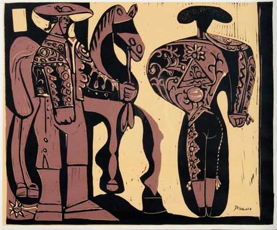 Appraisal: After Pablo Picasso Spanish th century Matador print framed Estimate