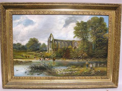 Appraisal: LILIAN ALSDORF TH CENTURY RURAL LANDSCAPE WITH RUINS IN THE