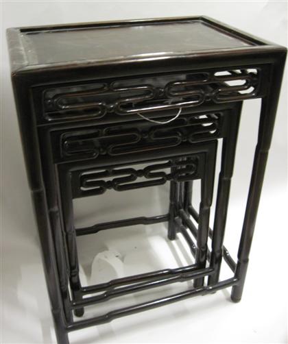 Appraisal: Chinese hongmu nest of four tables th century