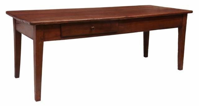 Appraisal: French Provincial fruitwood farmhouse table th c in a red