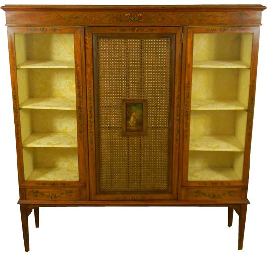 Appraisal: George III style standing display cabinet raised on four tapered