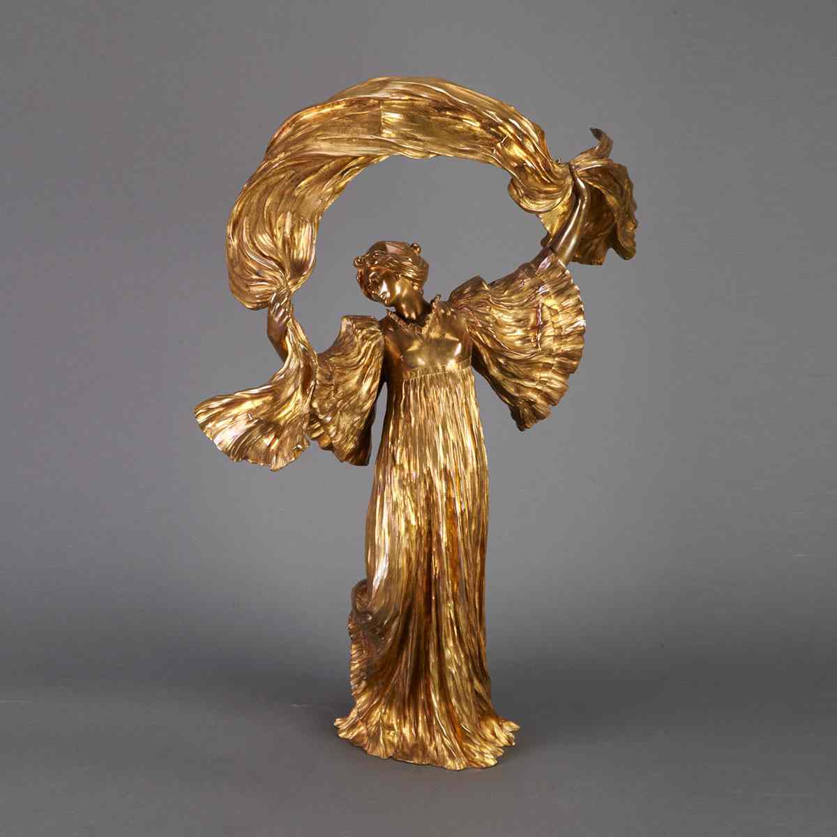 Appraisal: Agathon Leonard French - SCARF DANCER FIGURAL TABLE LAMP C